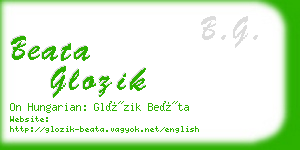 beata glozik business card